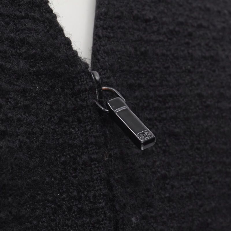 Chanel CHANEL 17C Paris Cuba lattice tweed Coco satin collar little black jacket FR36 S Size S / US 4 / IT 40 - 9 Thumbnail
