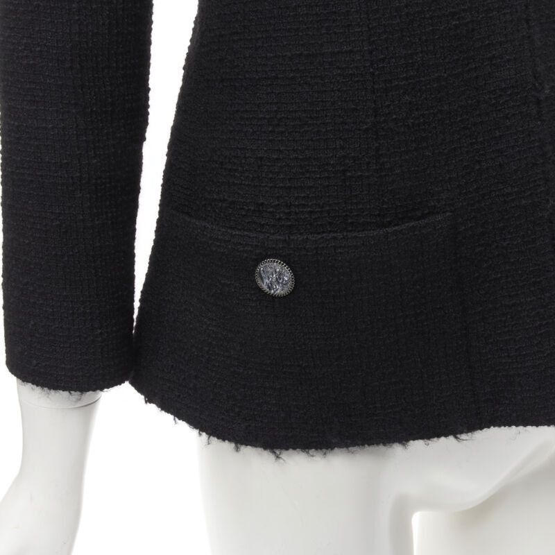 Chanel CHANEL 17C Paris Cuba lattice tweed Coco satin collar little black jacket FR36 S Size S / US 4 / IT 40 - 10 Thumbnail