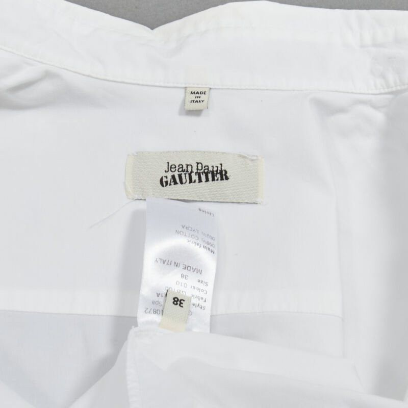 Jean Paul Gaultier JEAN PAUL GAULTIER white cotton high low hem button up shirt IT38 XS Size XS / US 0-2 / IT 36-38 - 11 Thumbnail