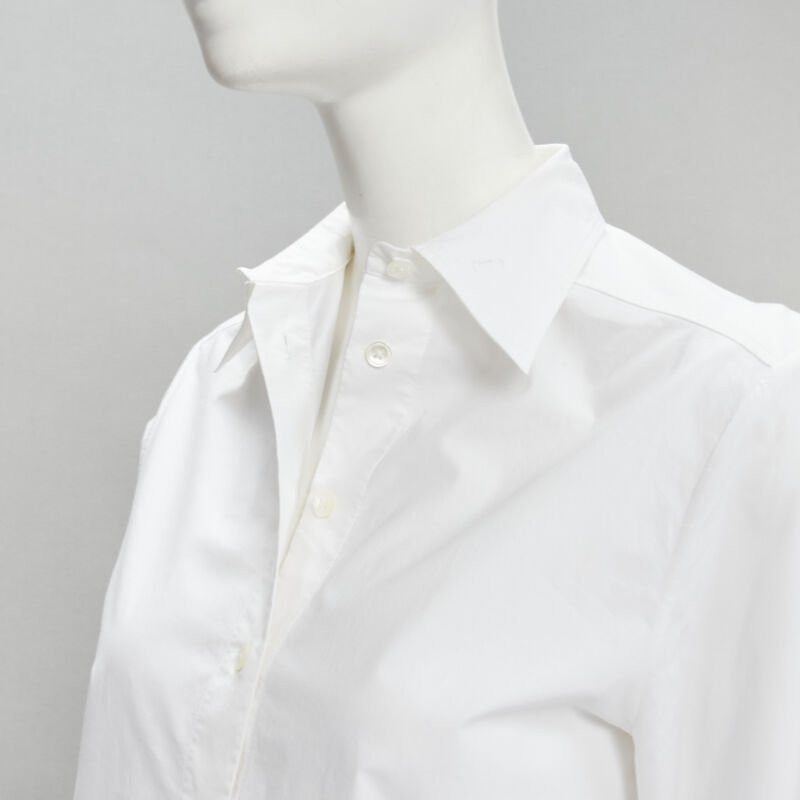 Jean Paul Gaultier JEAN PAUL GAULTIER white cotton high low hem button up shirt IT38 XS Size XS / US 0-2 / IT 36-38 - 8 Thumbnail