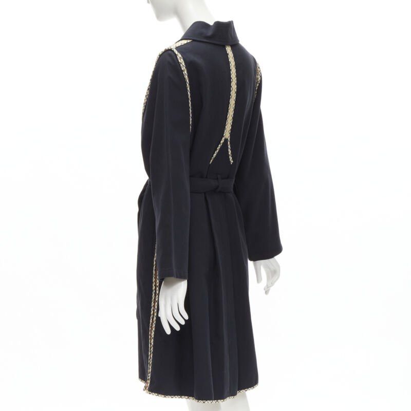 See by Chloe SEE BY CHLOE 2019 black check trim side zip belted car coat FR36 S Size S / US 4 / IT 40 - 7 Thumbnail