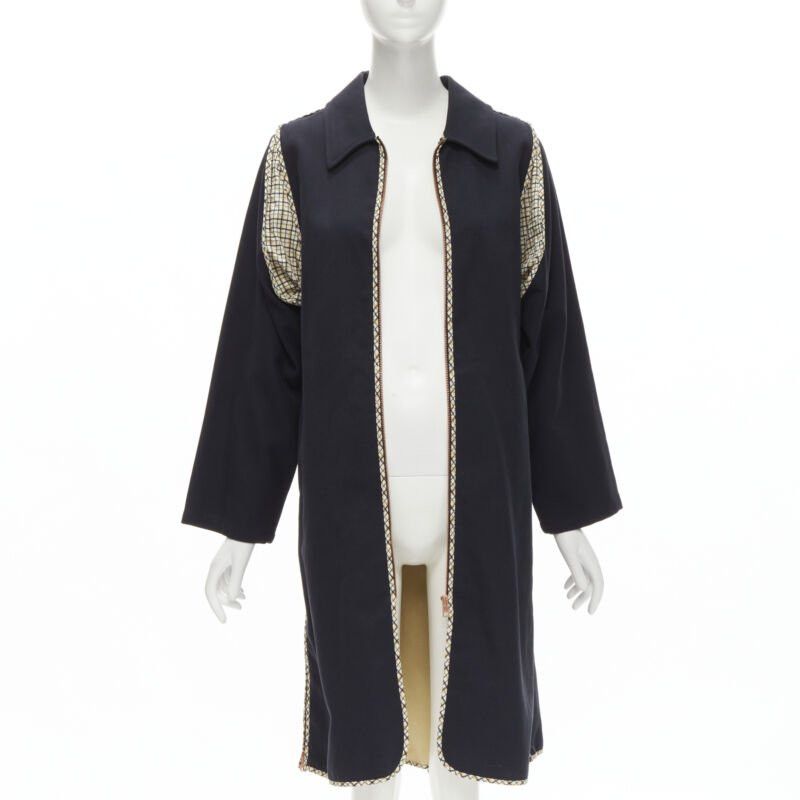 See by Chloe SEE BY CHLOE 2019 black check trim side zip belted car coat FR36 S Size S / US 4 / IT 40 - 3 Thumbnail