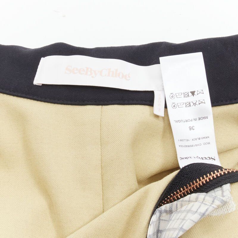 See by Chloe SEE BY CHLOE 2019 black check trim side zip belted car coat FR36 S Size S / US 4 / IT 40 - 10 Thumbnail