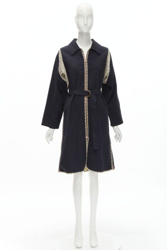 See by Chloe SEE BY CHLOE 2019 black check trim side zip belted car coat FR36 S Size S / US 4 / IT 40 - 11 Thumbnail