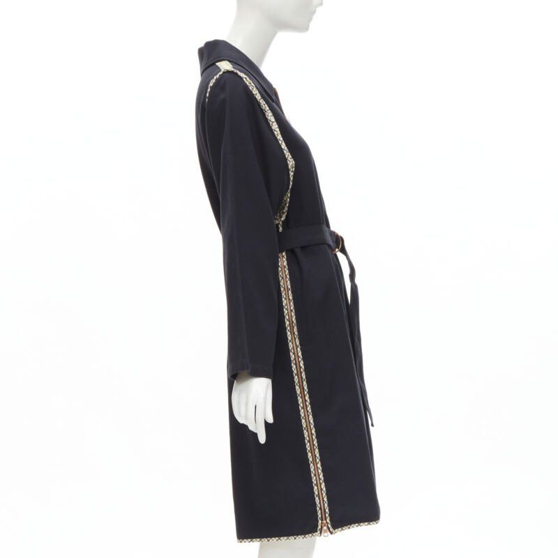 See by Chloe SEE BY CHLOE 2019 black check trim side zip belted car coat FR36 S Size S / US 4 / IT 40 - 5 Thumbnail