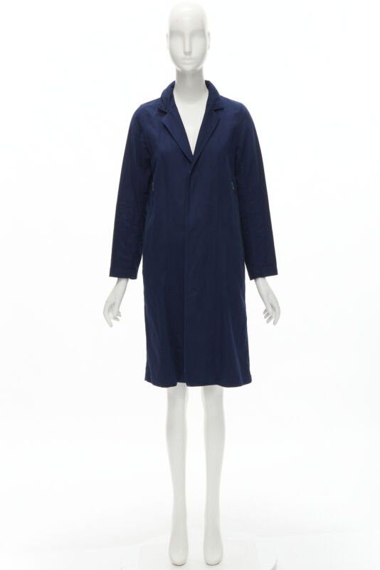Zucca ZUCCA navy blue cotton linen green zipper over coat S Size S / US 4 / IT 40 - 10 Thumbnail