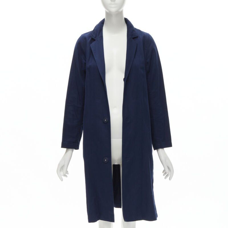 Zucca ZUCCA navy blue cotton linen green zipper over coat S Size S / US 4 / IT 40 - 3 Thumbnail