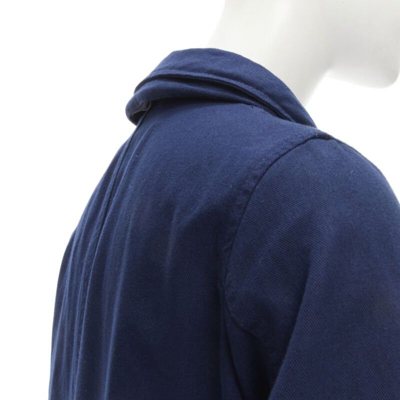 Zucca ZUCCA navy blue cotton linen green zipper over coat S Size S / US 4 / IT 40 - 8 Thumbnail