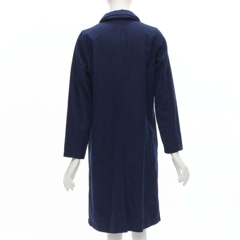 Zucca ZUCCA navy blue cotton linen green zipper over coat S Size S / US 4 / IT 40 - 6 Thumbnail