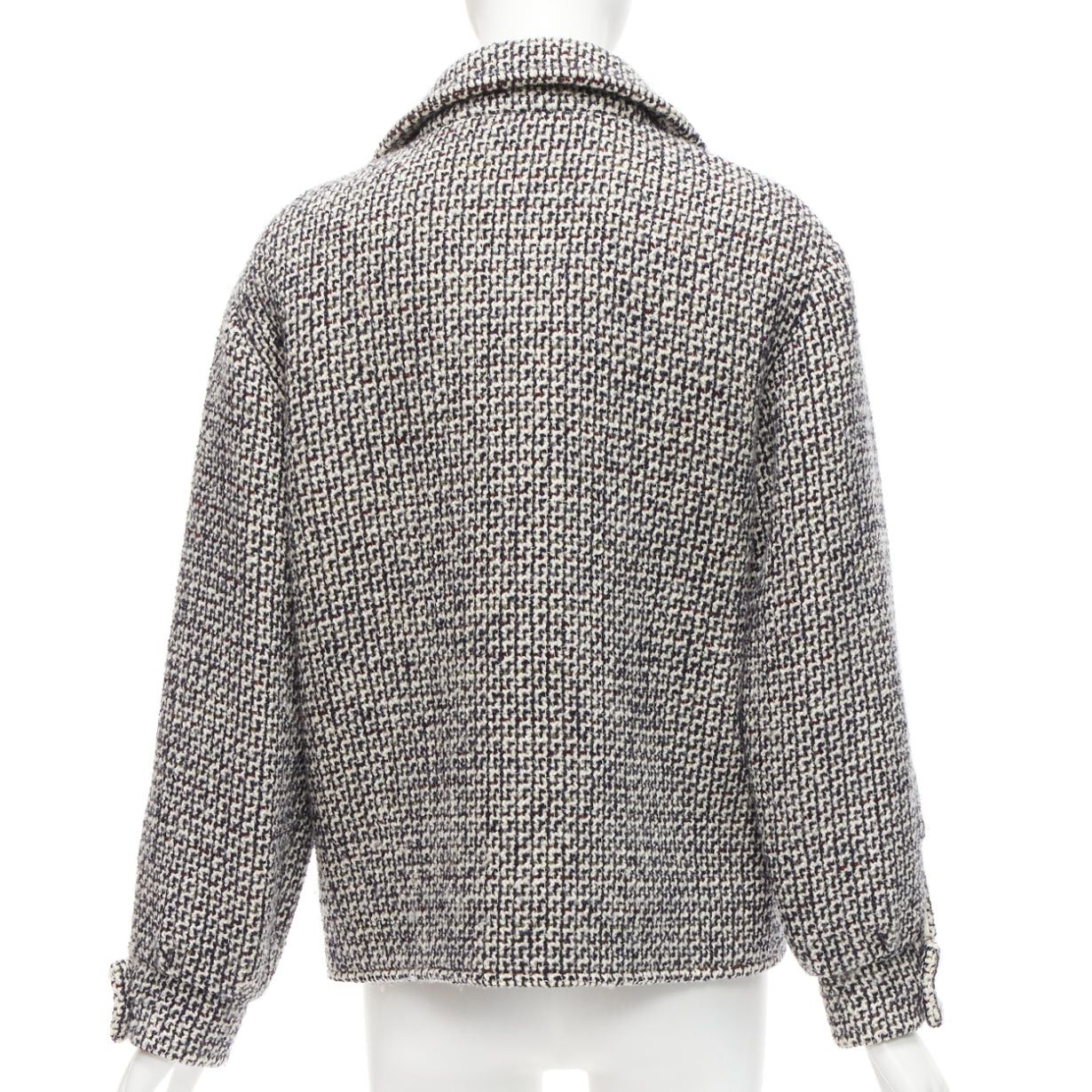 Chanel CHANEL Reversible black white wool tweed CC logo padded puffer jacket FR36 S Size S / US 4 / IT 40 - 6 Thumbnail