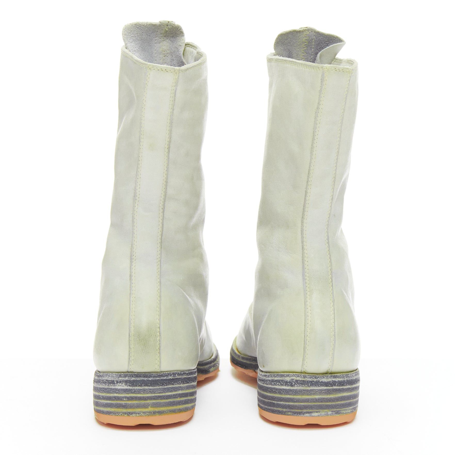Guidi GUIDI light grey tumbled washed soft leather zip front boot EU37 Size US 7 / IT 37 - 5 Thumbnail