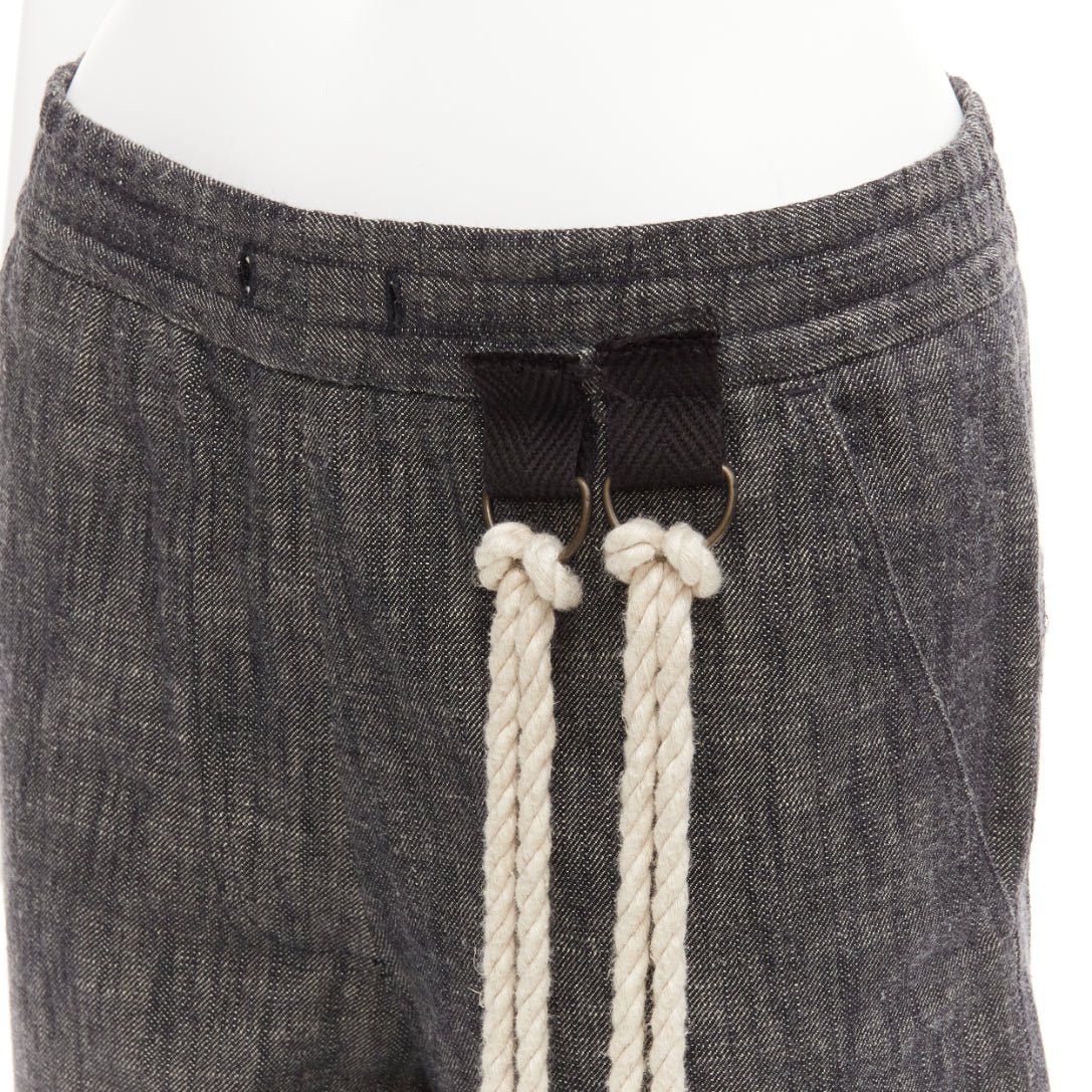 Song For The Mute SONG FOR THE MUTE 2018 Wander cream rope detail grey wide leg pants FR34 XS Size 26" / US 2 / IT 38 - 2 Thumbnail