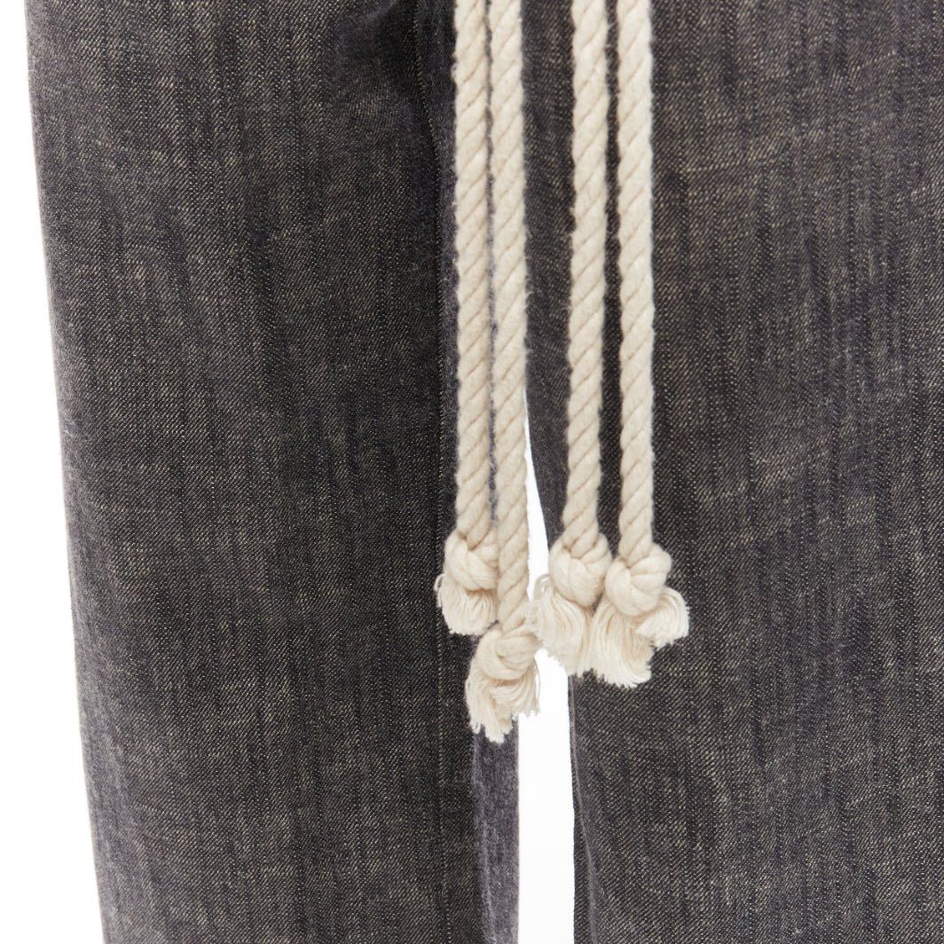 Song For The Mute SONG FOR THE MUTE 2018 Wander cream rope detail grey wide leg pants FR34 XS Size 26" / US 2 / IT 38 - 7 Thumbnail