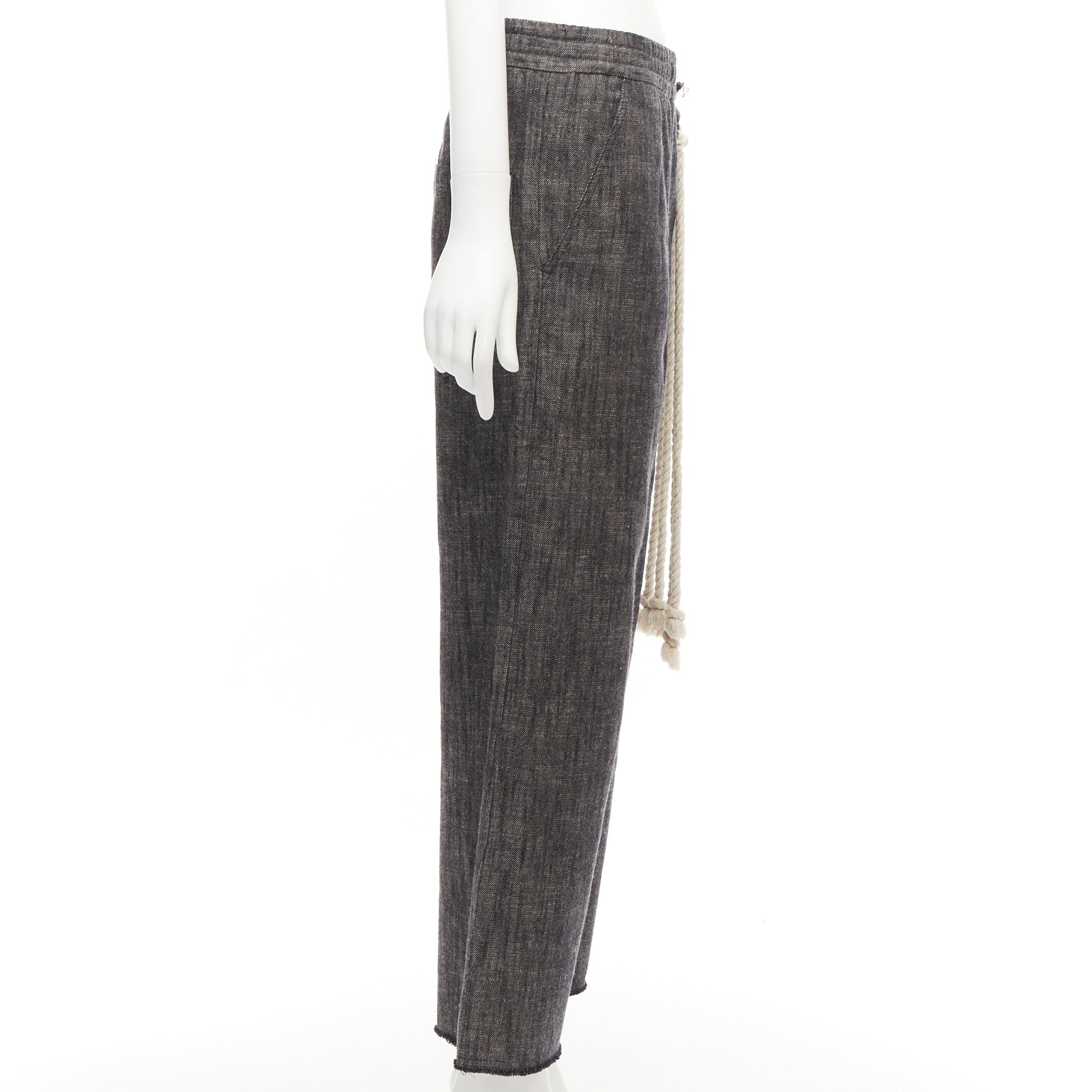 Song For The Mute SONG FOR THE MUTE 2018 Wander cream rope detail grey wide leg pants FR34 XS Size 26" / US 2 / IT 38 - 4 Thumbnail