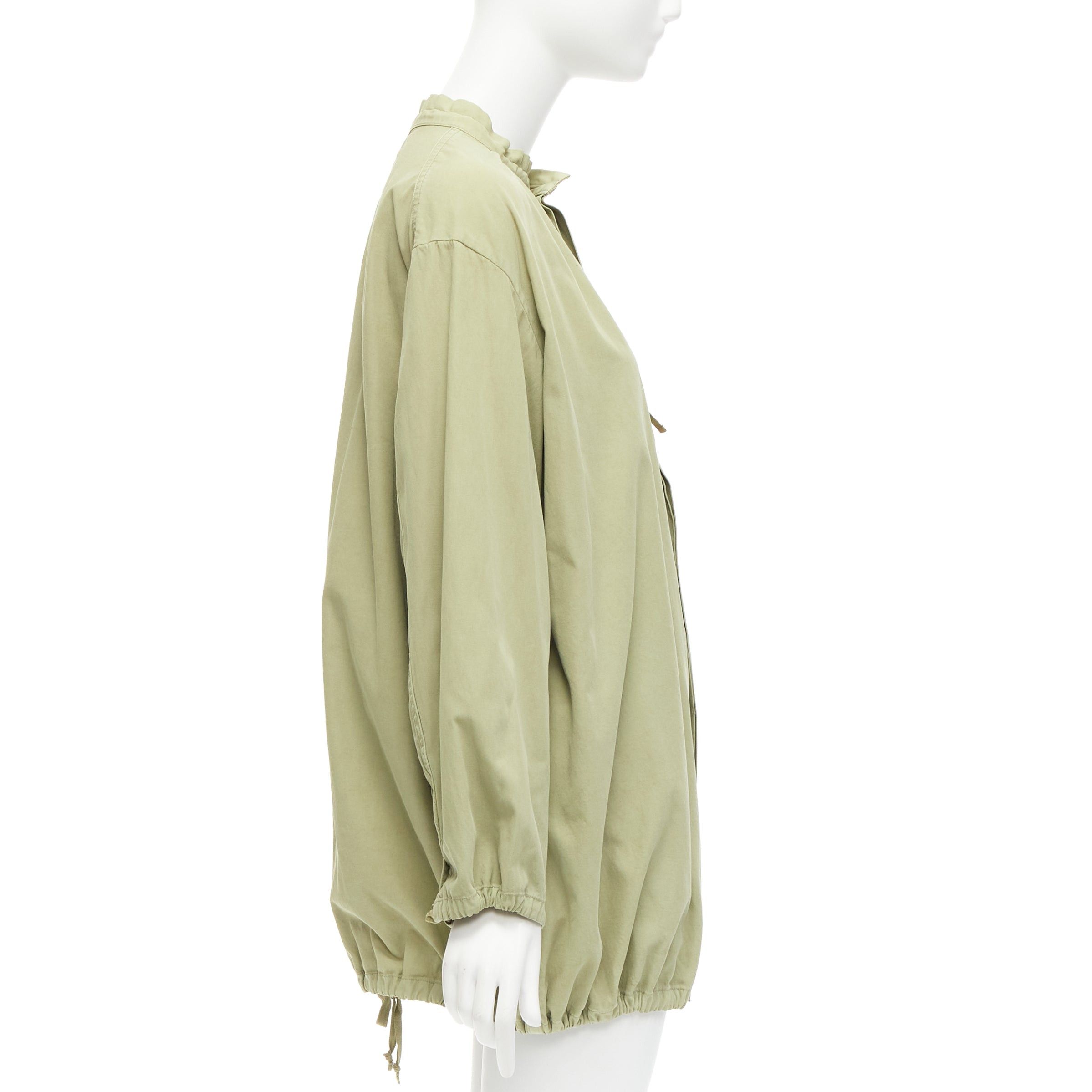 Other TICCA washed green 100% cotton tie collar centre parka jacket Size S / US 4 / IT 40 - 5 Thumbnail