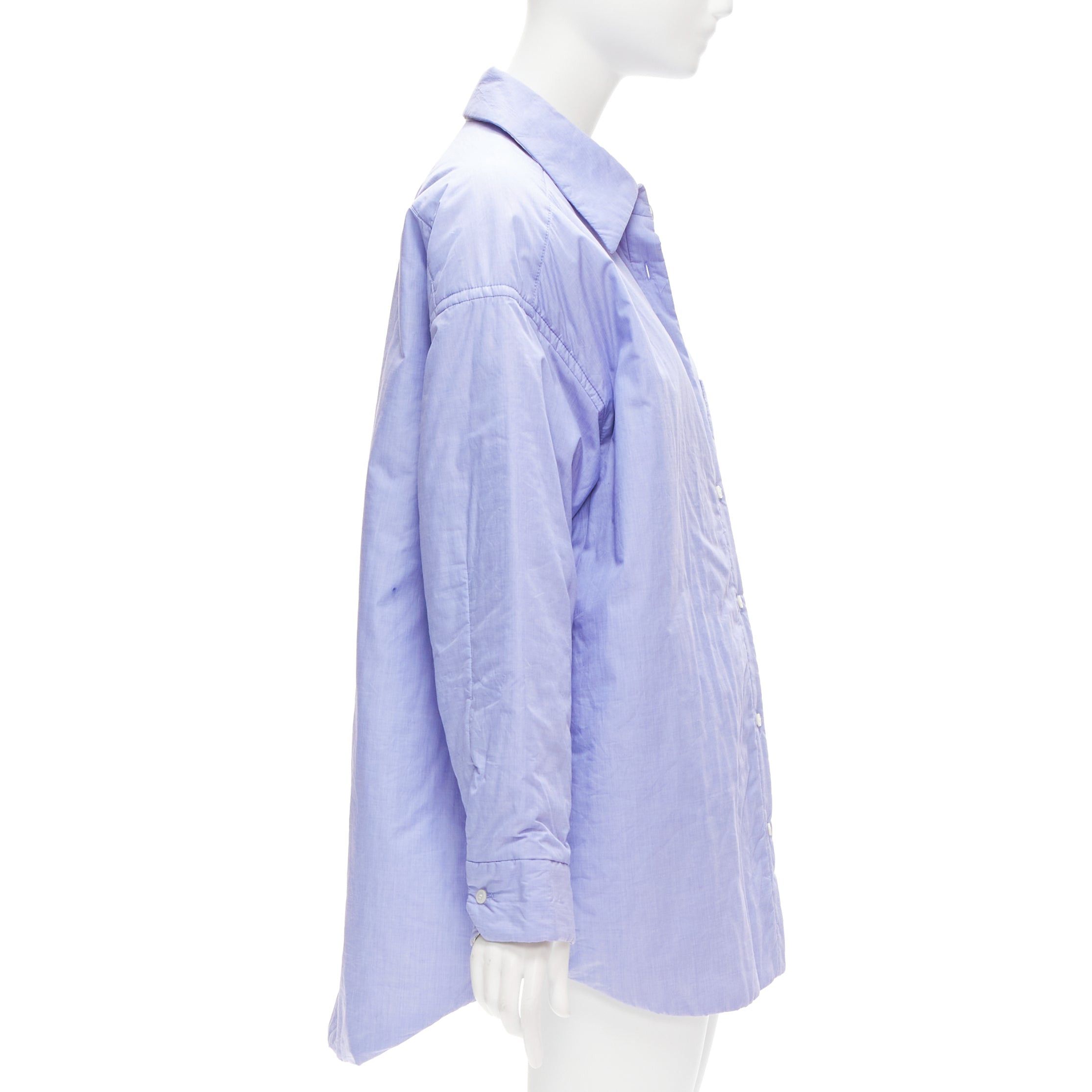 Acne Studios ACNE STUDIOS Reversible blue grey pinstripes padded oversized shirt FR34 XS Size XS / US 0-2 / IT 36-38 - 6 Thumbnail