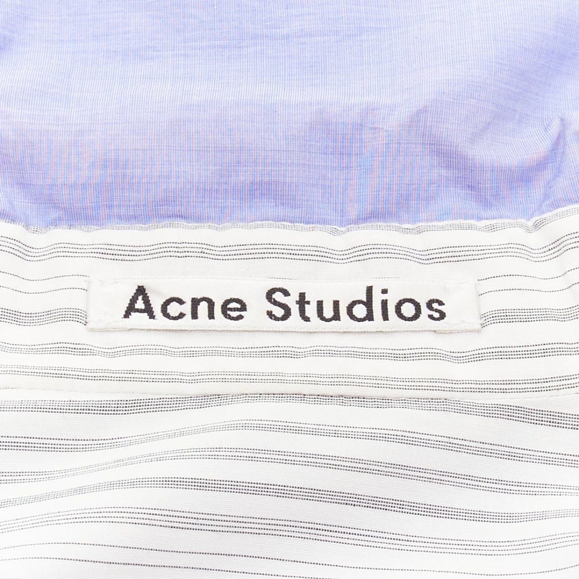 Acne Studios ACNE STUDIOS Reversible blue grey pinstripes padded oversized shirt FR34 XS Size XS / US 0-2 / IT 36-38 - 14 Thumbnail