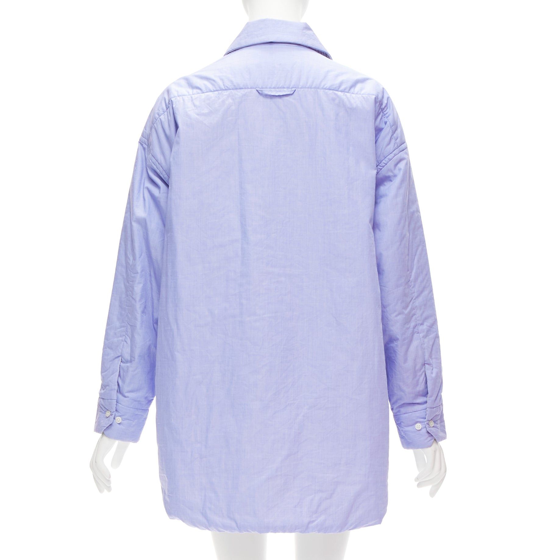 Acne Studios ACNE STUDIOS Reversible blue grey pinstripes padded oversized shirt FR34 XS Size XS / US 0-2 / IT 36-38 - 8 Thumbnail