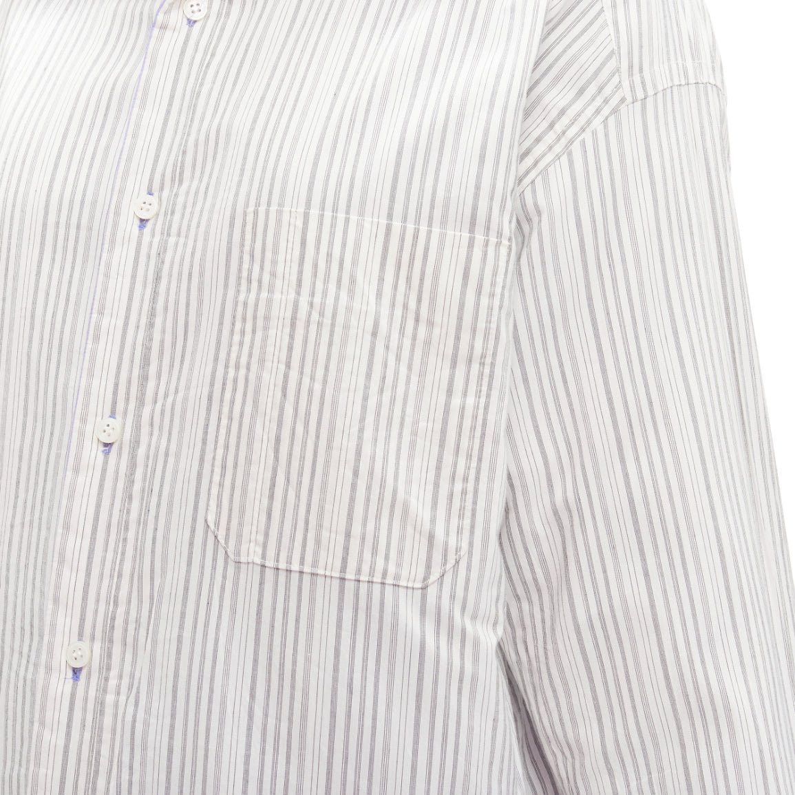 Acne Studios ACNE STUDIOS Reversible blue grey pinstripes padded oversized shirt FR34 XS Size XS / US 0-2 / IT 36-38 - 13 Thumbnail