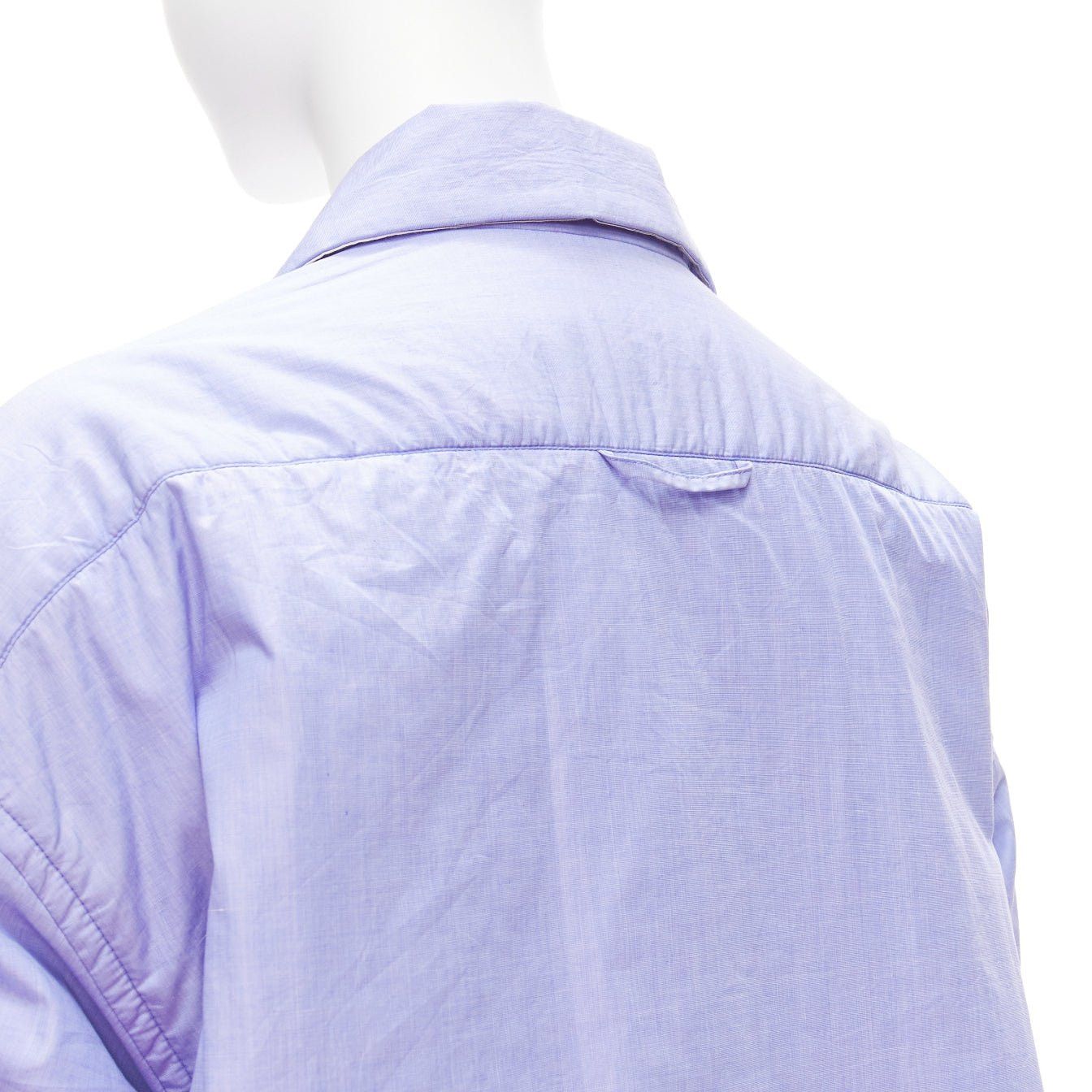 Acne Studios ACNE STUDIOS Reversible blue grey pinstripes padded oversized shirt FR34 XS Size XS / US 0-2 / IT 36-38 - 12 Thumbnail