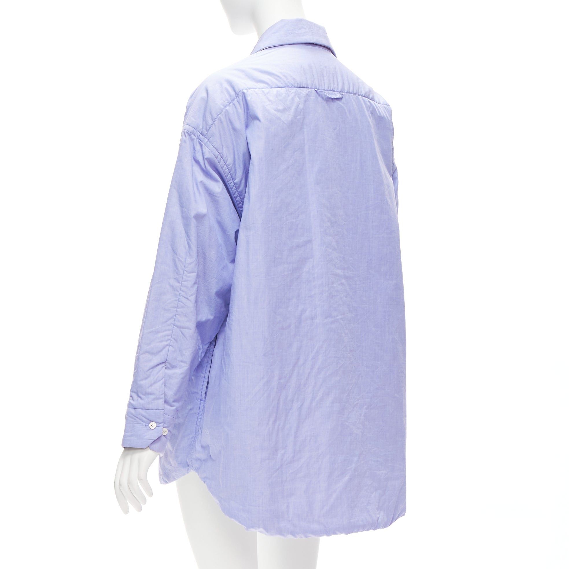 Acne Studios ACNE STUDIOS Reversible blue grey pinstripes padded oversized shirt FR34 XS Size XS / US 0-2 / IT 36-38 - 10 Thumbnail
