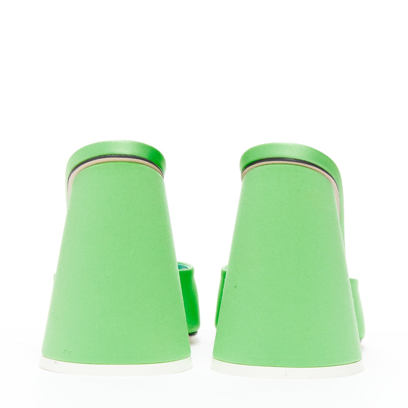 The Attico THE ATTICO Luz mint green satin sculptural cone heel open toe mule EU36.5 Size US 6.5 / IT 36.5 - 5 Thumbnail