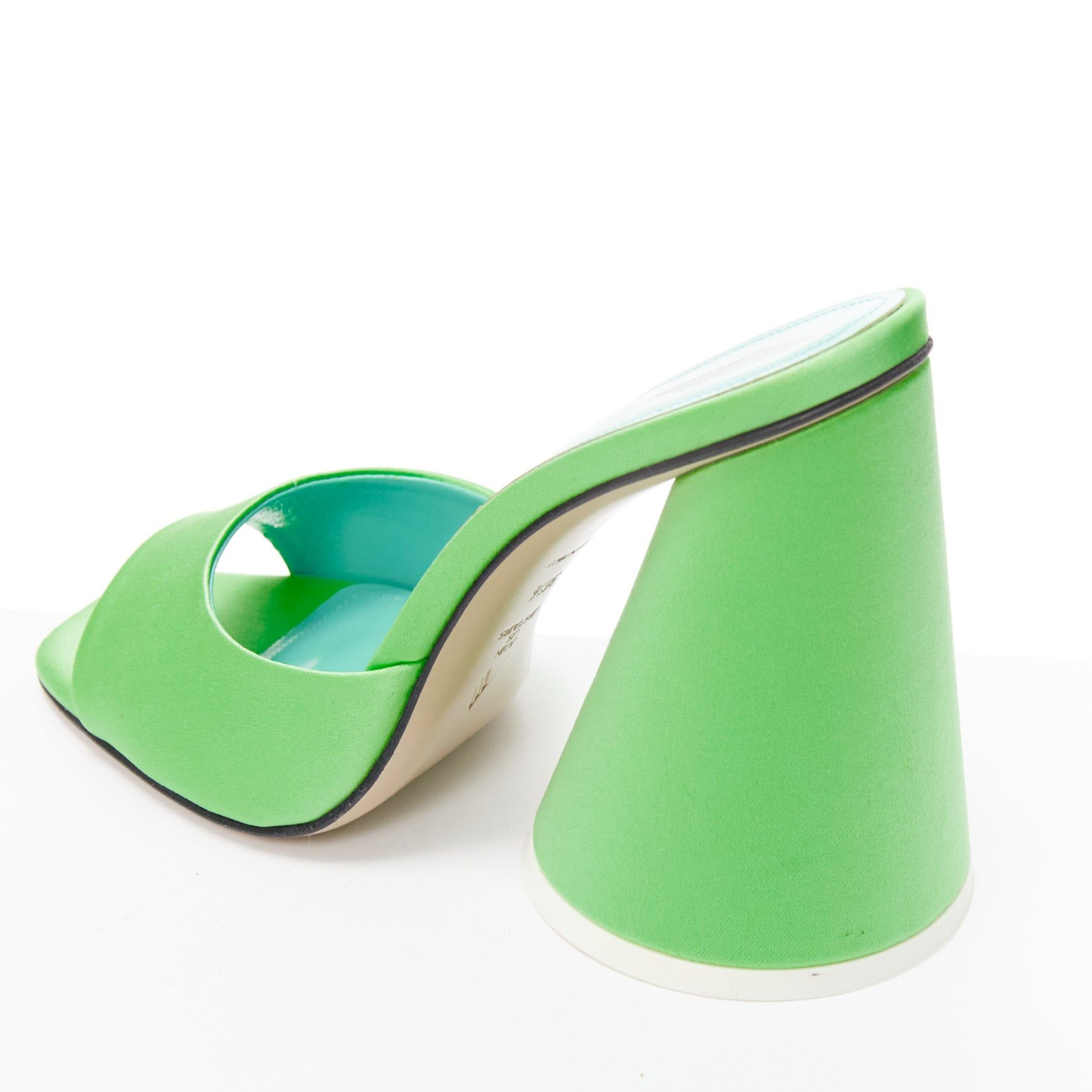 The Attico THE ATTICO Luz mint green satin sculptural cone heel open toe mule EU36.5 Size US 6.5 / IT 36.5 - 8 Thumbnail