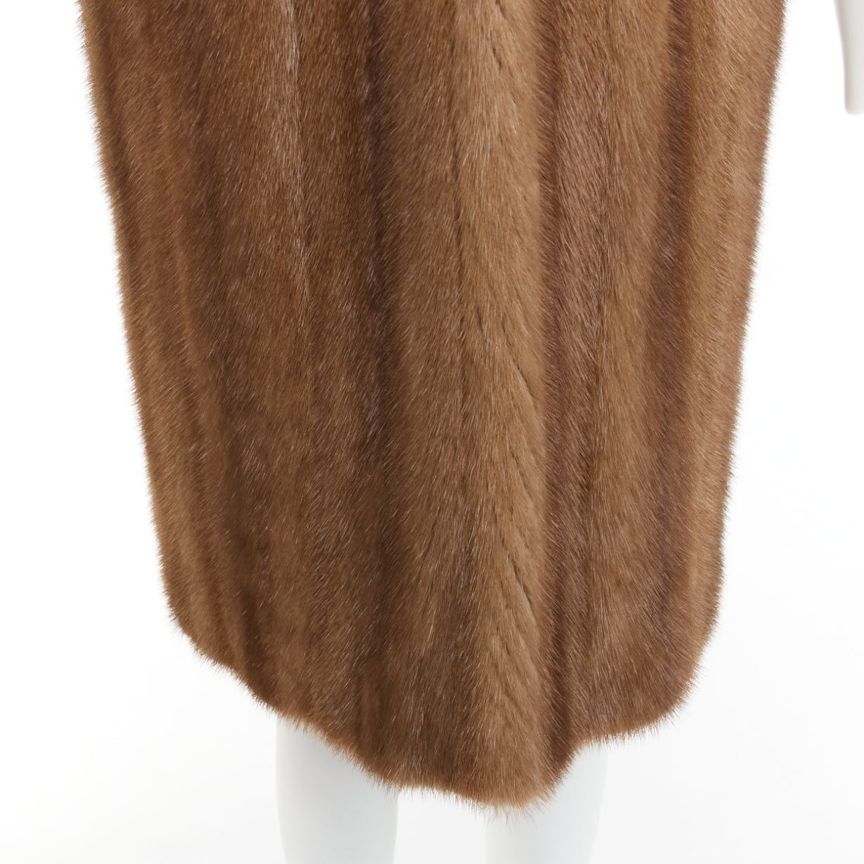 Other CHOMBERT brown genuine fur patched longline collared long sleeve coat Size S / US 4 / IT 40 - 7 Thumbnail