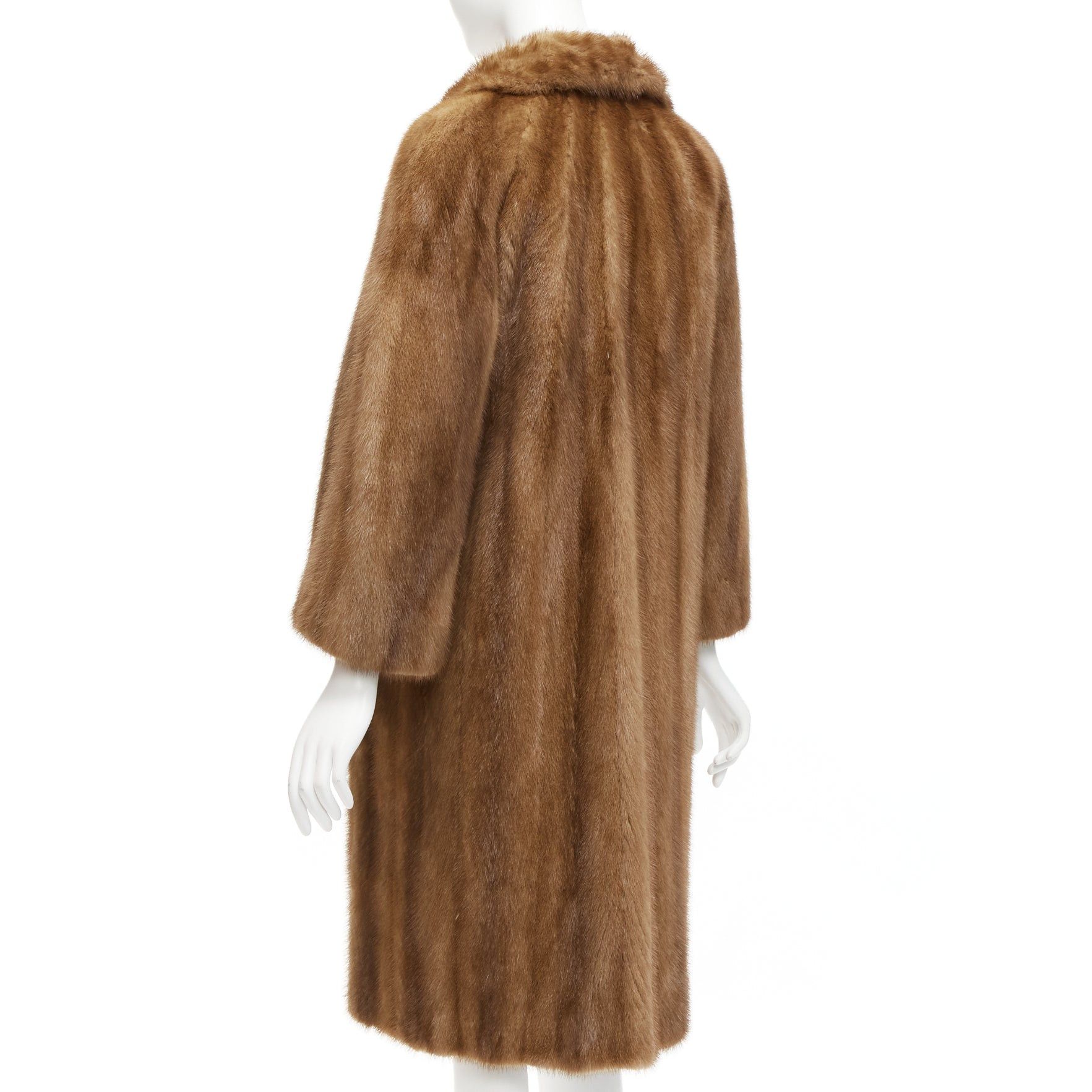 Other CHOMBERT brown genuine fur patched longline collared long sleeve coat Size S / US 4 / IT 40 - 6 Thumbnail
