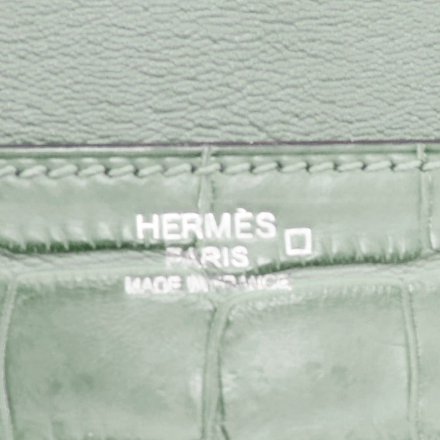 Hermes HERMES Goodlock Porosus mint green scaled leather PHW push clasp wrist clutch Size ONE SIZE - 8 Thumbnail