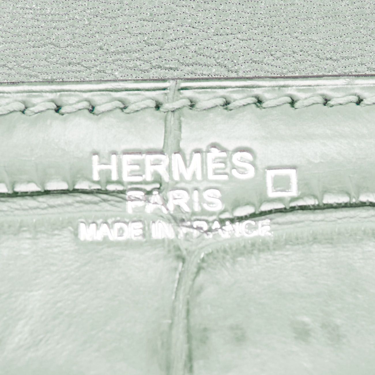 Hermes HERMES Goodlock Porosus mint green scaled leather PHW push clasp wrist clutch Size ONE SIZE - 11 Thumbnail