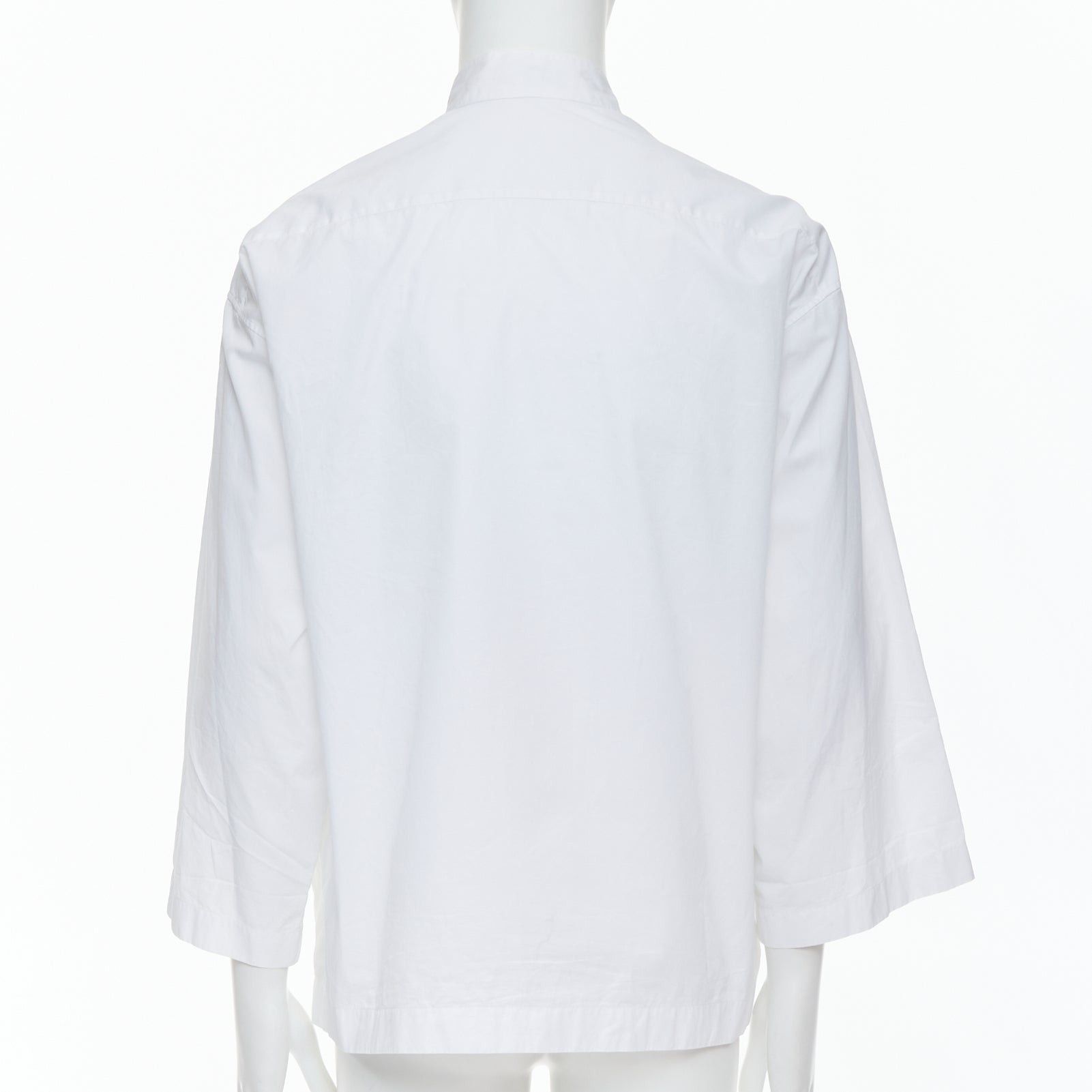Loewe LOEWE white cotton asymmetric collar cropped sleeve boxy shirt S Size S / US 4 / IT 40 - 5 Thumbnail