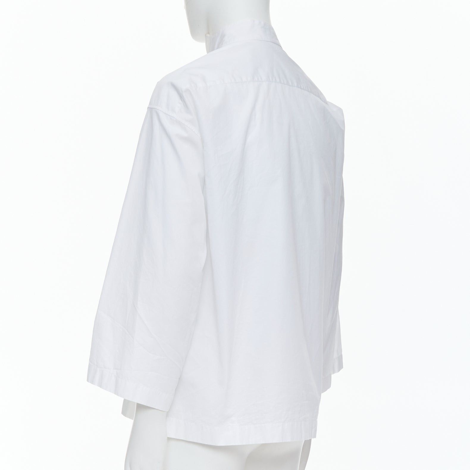 Loewe LOEWE white cotton asymmetric collar cropped sleeve boxy shirt S Size S / US 4 / IT 40 - 6 Thumbnail