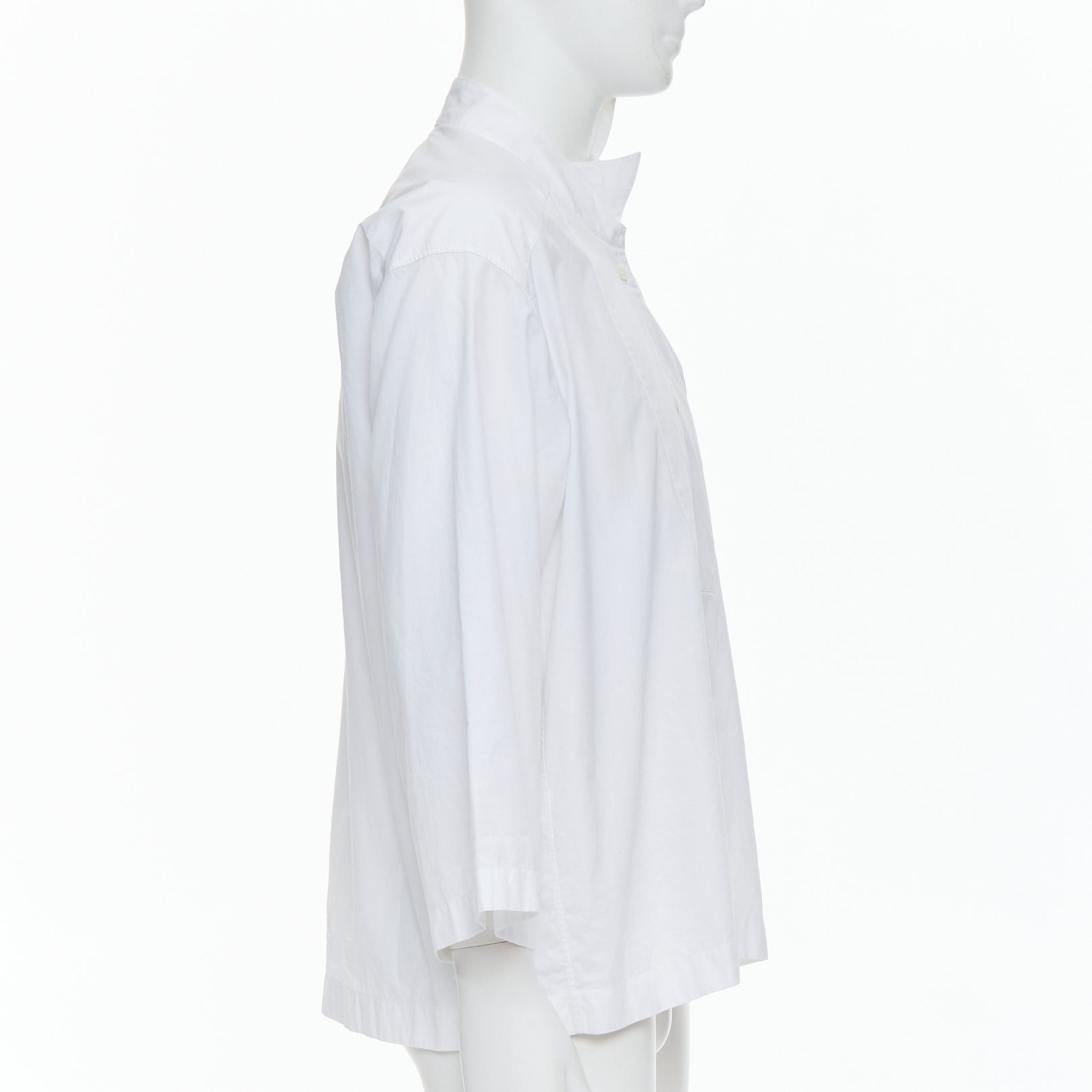 Loewe LOEWE white cotton asymmetric collar cropped sleeve boxy shirt S Size S / US 4 / IT 40 - 4 Thumbnail
