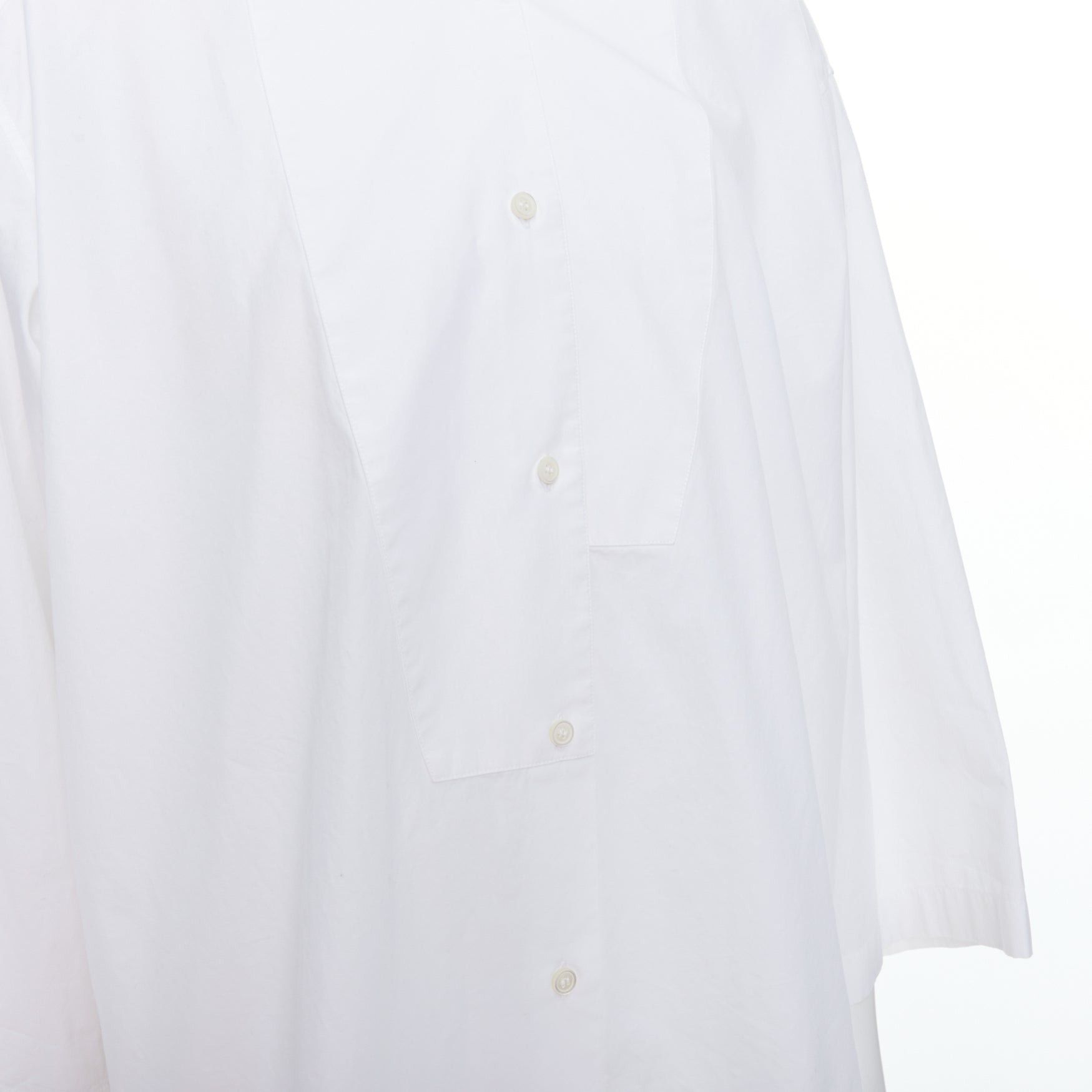 Loewe LOEWE white cotton asymmetric collar cropped sleeve boxy shirt S Size S / US 4 / IT 40 - 7 Thumbnail