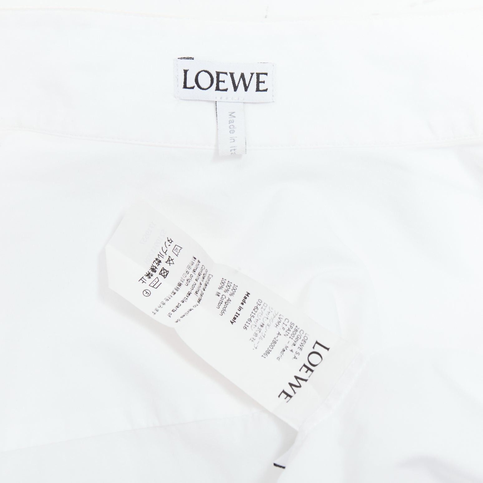 Loewe LOEWE white cotton asymmetric collar cropped sleeve boxy shirt S Size S / US 4 / IT 40 - 8 Thumbnail