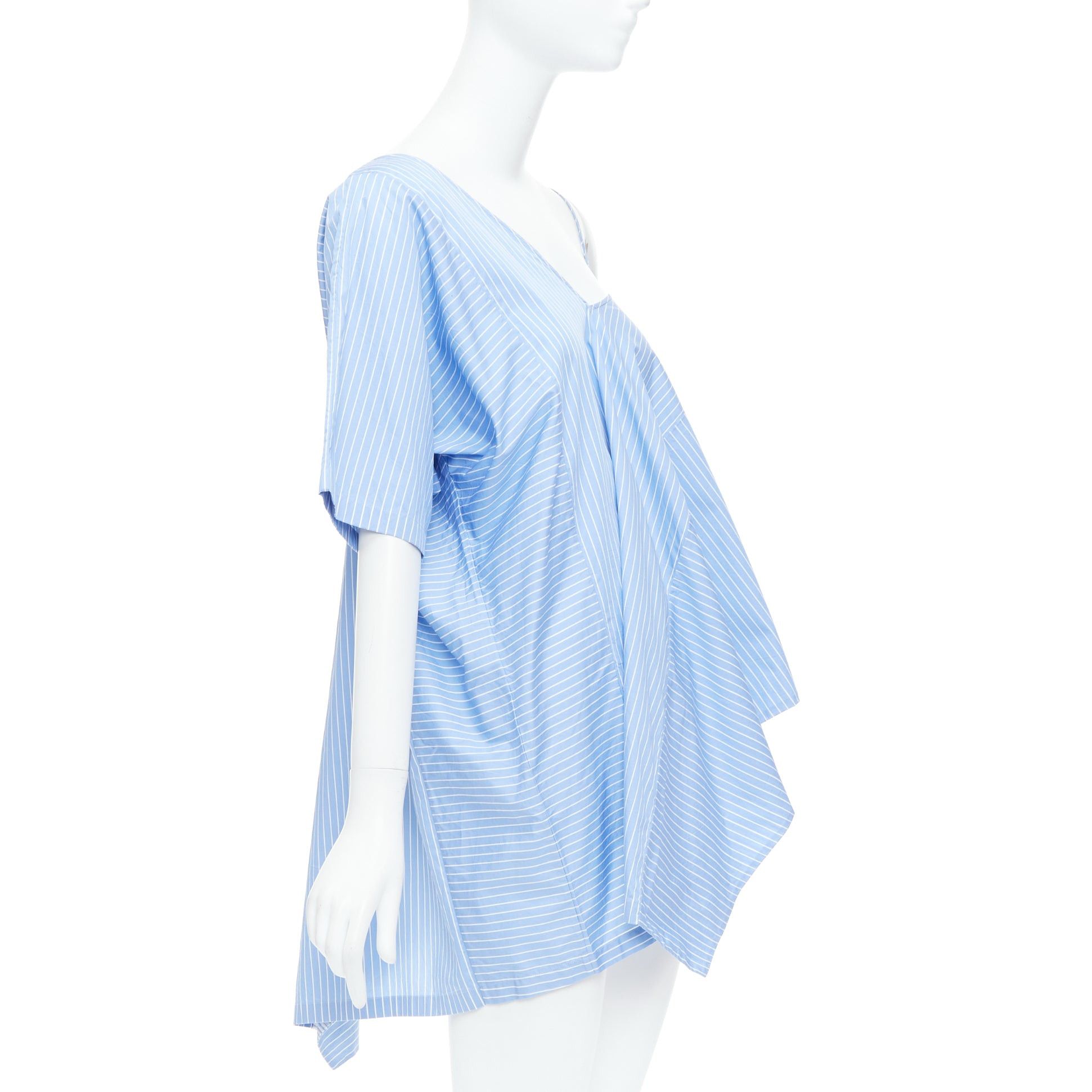 Maison Margiela MAISON MARGIELA blue cotton striped deconstructed half cami top IT38 XS Size XS / US 0-2 / IT 36-38 - 3 Thumbnail