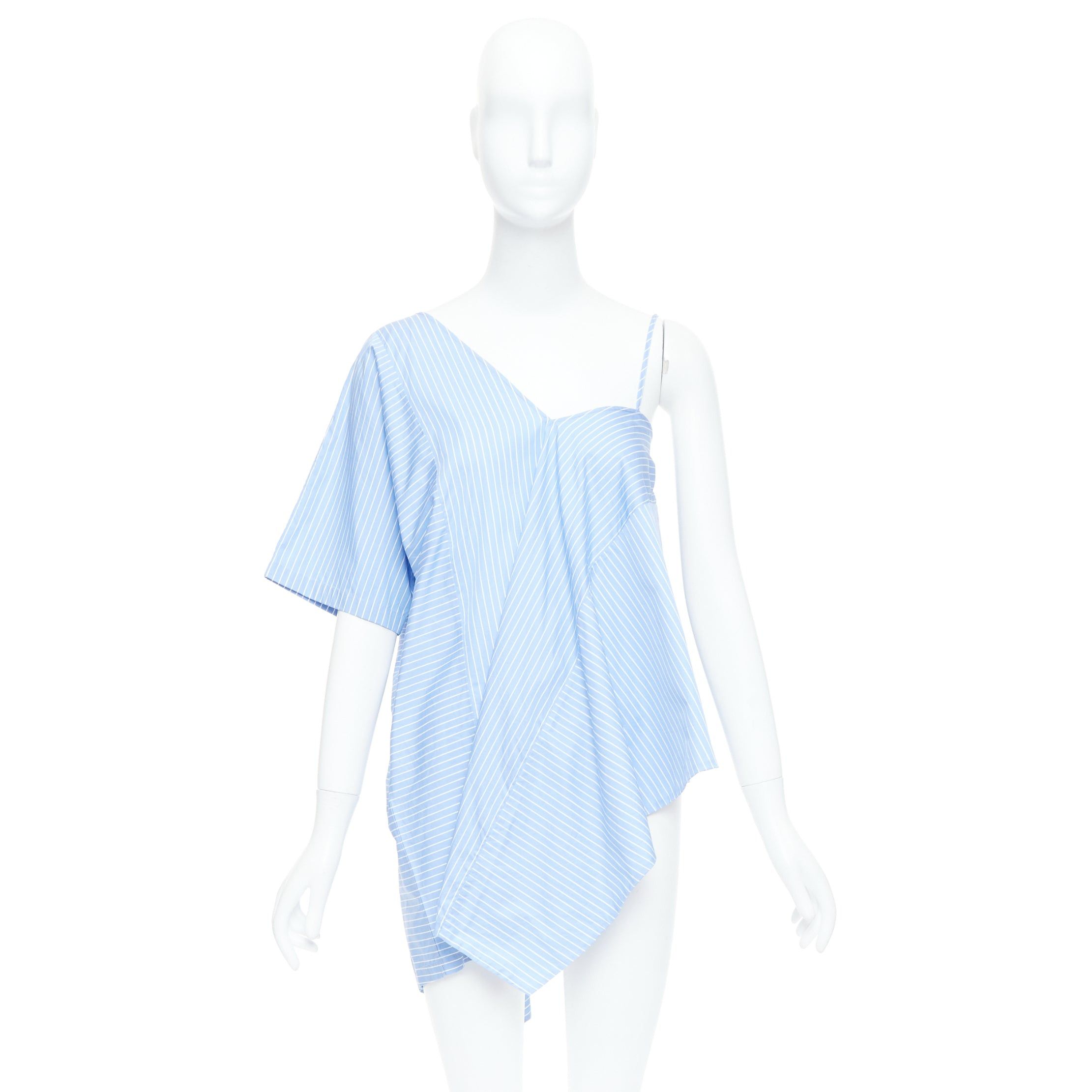 Maison Margiela MAISON MARGIELA blue cotton striped deconstructed half cami top IT38 XS Size XS / US 0-2 / IT 36-38 - 9 Thumbnail