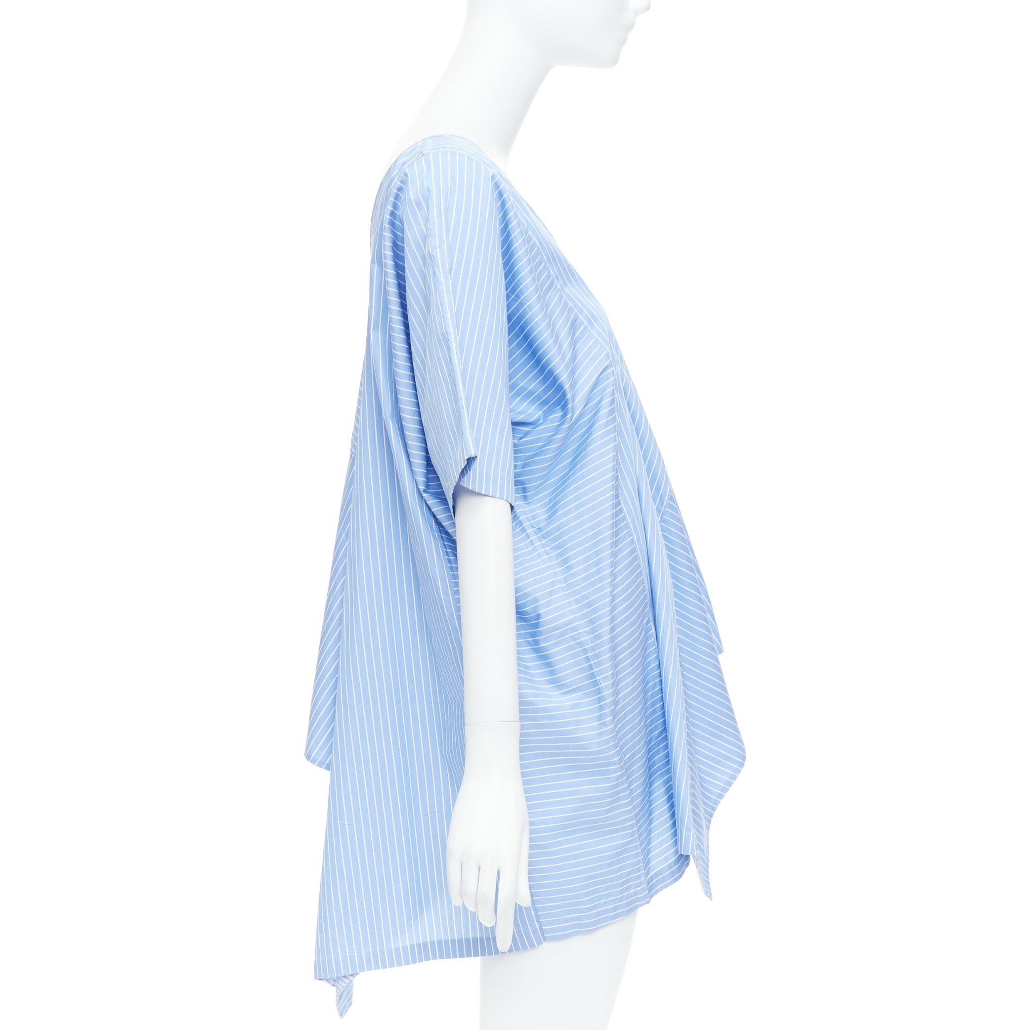 Maison Margiela MAISON MARGIELA blue cotton striped deconstructed half cami top IT38 XS Size XS / US 0-2 / IT 36-38 - 4 Thumbnail