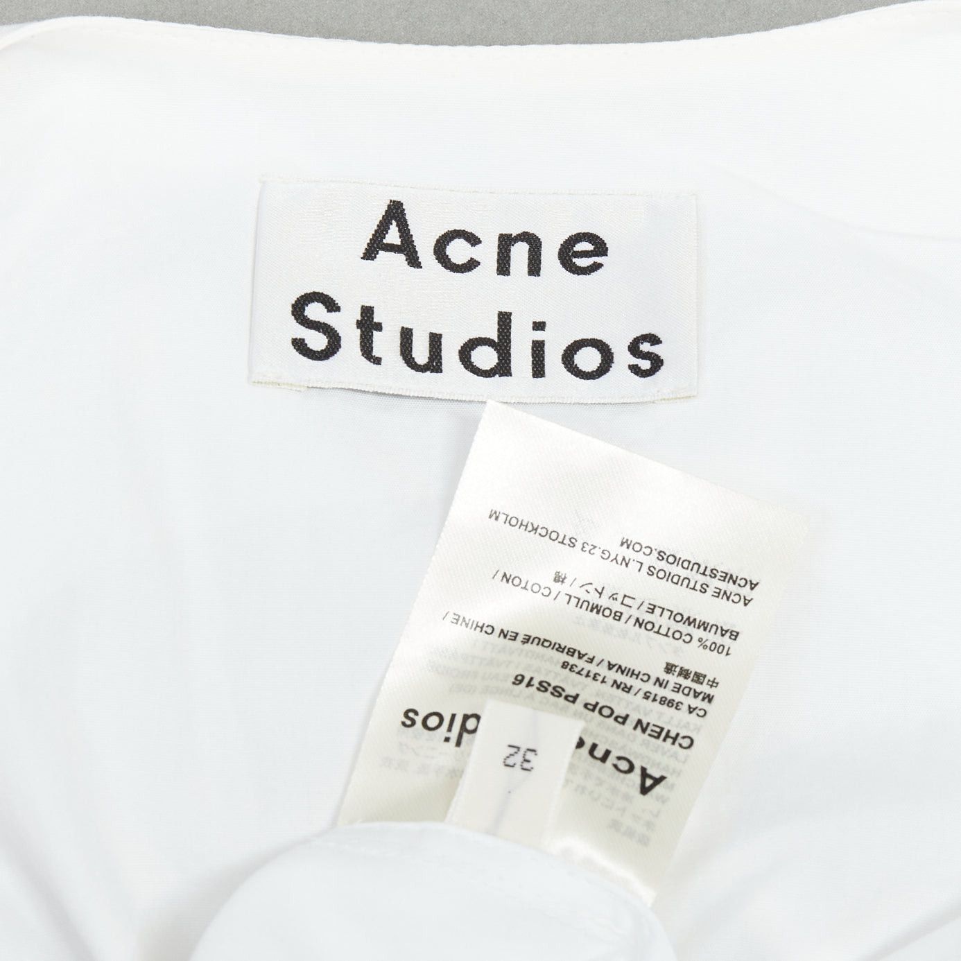 Acne Studios ACNE STUDIOS 2016 Chen Poplin silver buckle beige belted white utility dress FR32 XXS Size XS / US 0-2 / IT 36-38 - 8 Thumbnail