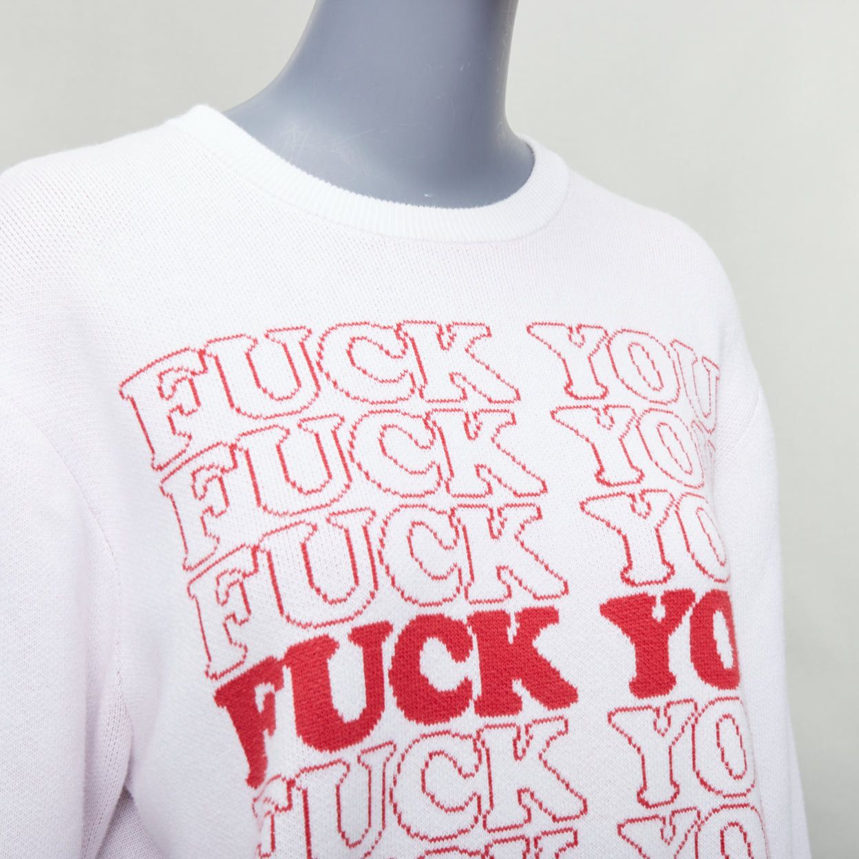 Supreme SUPREME Hysteric Glamour white red F YOU slogan pullover sweater S Size M / US 6-8 / IT 42-44 - 2 Thumbnail