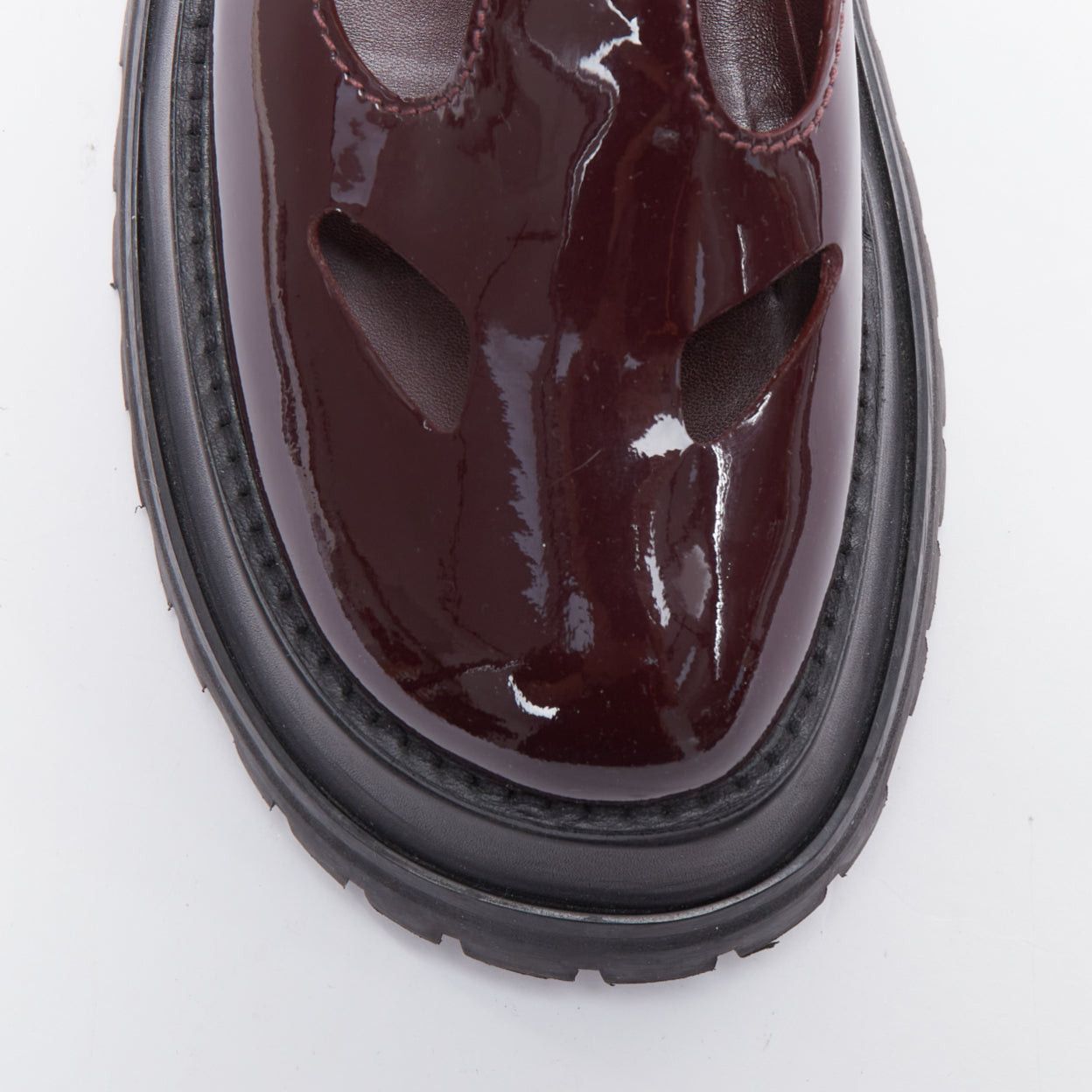 Burberry BURBERRY Aldwych Star burgundy patent maryjane platform shoes EU36 Size US 6 / IT 36 - 6 Thumbnail