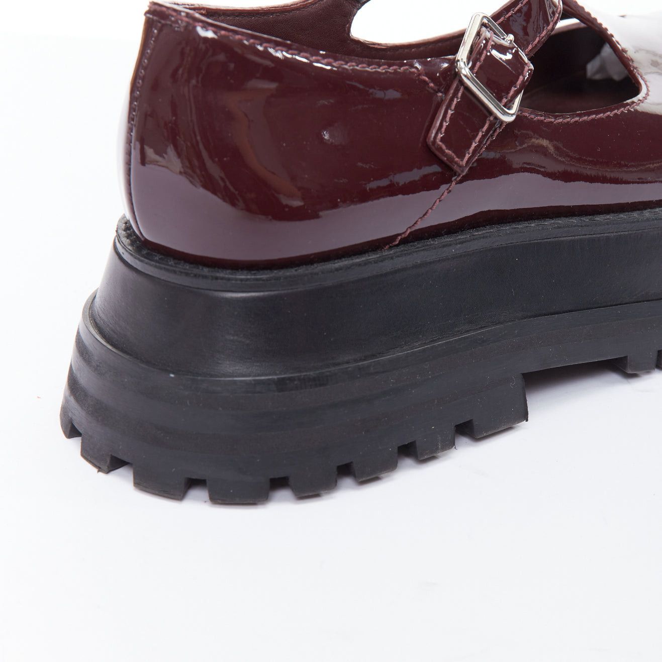 Burberry BURBERRY Aldwych Star burgundy patent maryjane platform shoes EU36 Size US 6 / IT 36 - 9 Thumbnail