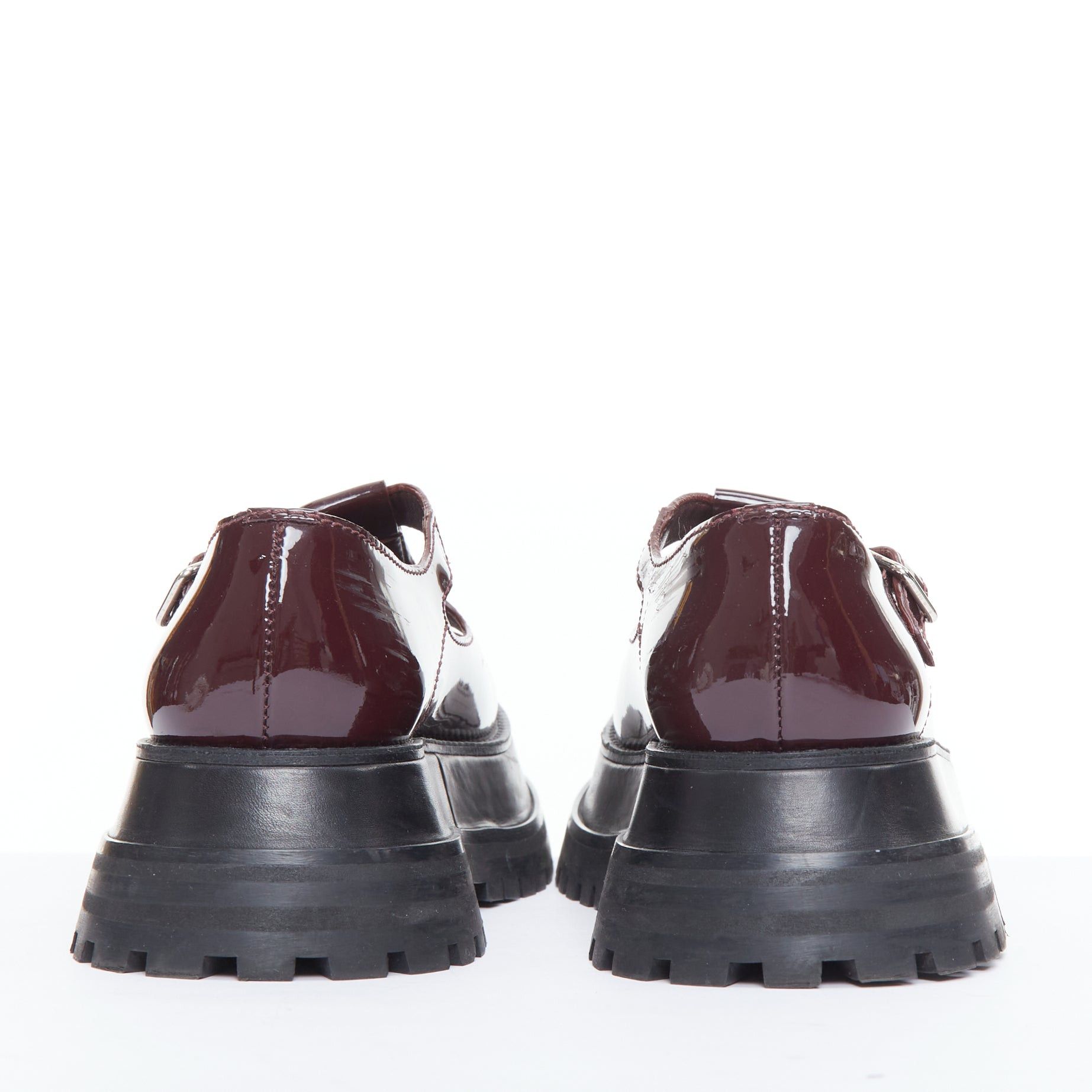 Burberry BURBERRY Aldwych Star burgundy patent maryjane platform shoes EU36 Size US 6 / IT 36 - 5 Thumbnail