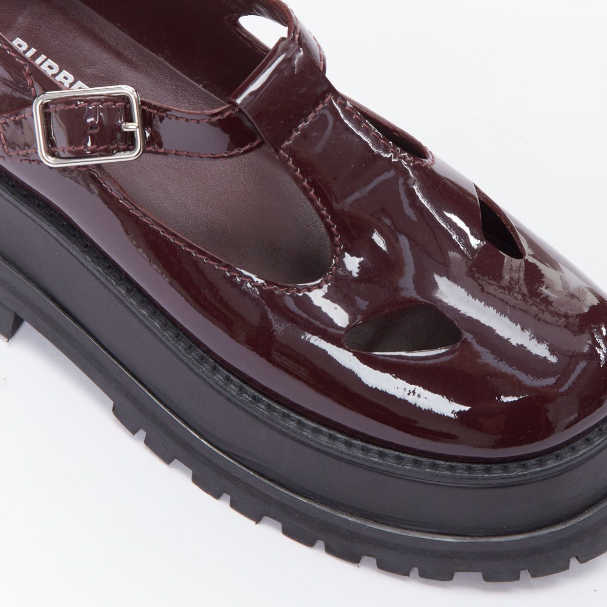 Burberry BURBERRY Aldwych Star burgundy patent maryjane platform shoes EU36 Size US 6 / IT 36 - 7 Thumbnail