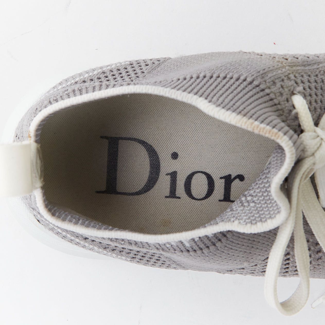 Dior DIOR HOMME B21 Sockes grey white logo knit low top lace sneakers Size US 5 / IT 35 - 9 Thumbnail