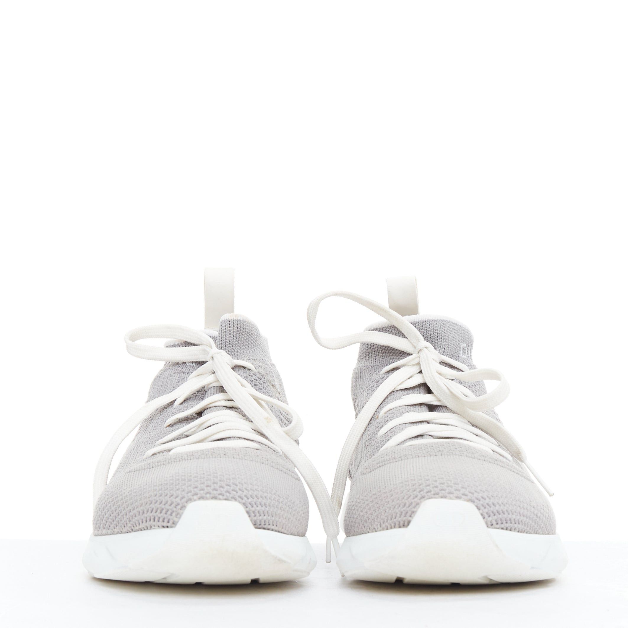 Dior DIOR HOMME B21 Sockes grey white logo knit low top lace sneakers Size US 5 / IT 35 - 3 Thumbnail