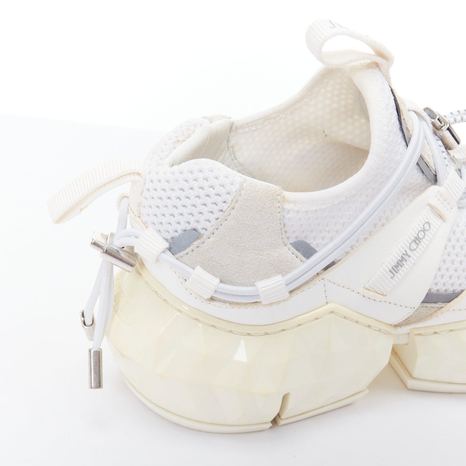 Jimmy Choo JIMMY CHOO Diamond Trail white faceted chunky sole sneakers EU36 Size US 6 / IT 36 - 8 Thumbnail