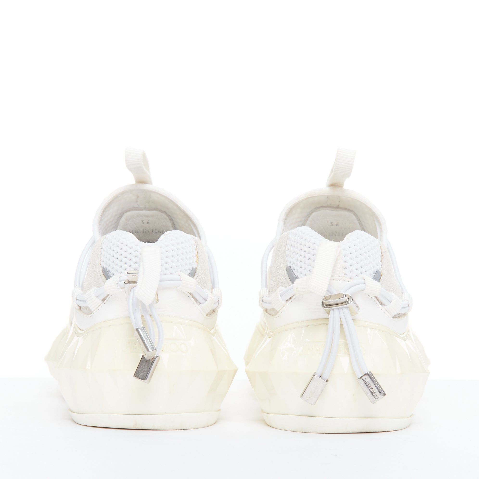 Jimmy Choo JIMMY CHOO Diamond Trail white faceted chunky sole sneakers EU36 Size US 6 / IT 36 - 5 Thumbnail
