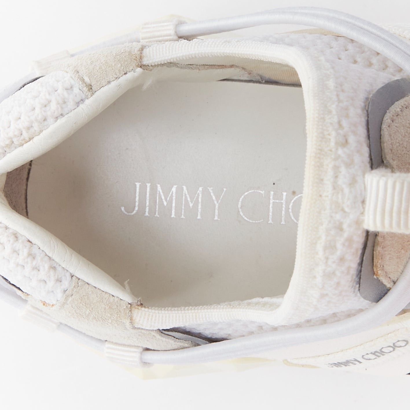 Jimmy Choo JIMMY CHOO Diamond Trail white faceted chunky sole sneakers EU36 Size US 6 / IT 36 - 9 Thumbnail